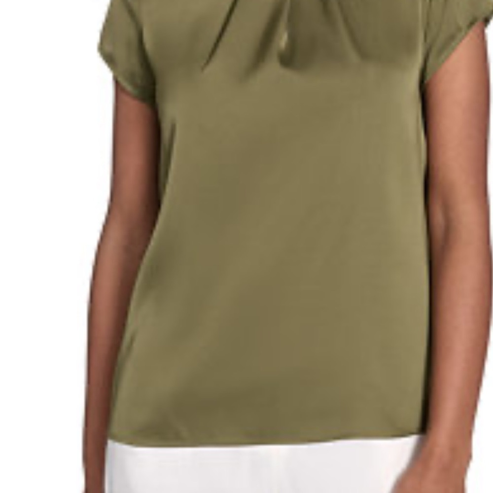 NY Collection Olive Short Sleeve Blouse